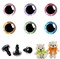 120PCS 16mm 3D Glitter Plastic Safety Eyes for Amigurumi – Trapezoid Doll Eyes with Washers for Plush Toys, Bears, and Crochet Crafts